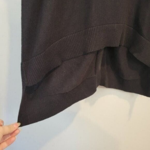 Athleta | Highlands Crossback Split Back High low Sweater Black - Picture 6 of 10